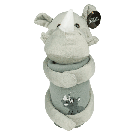 Rhino Embroidered Blanket Toy