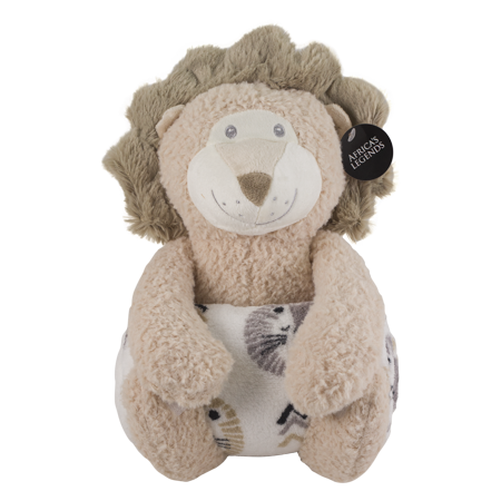 Lion-Fluffy Blanket Toy-Patterned