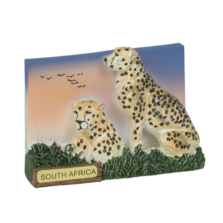 Hand Painted 2 cheetahs magnet