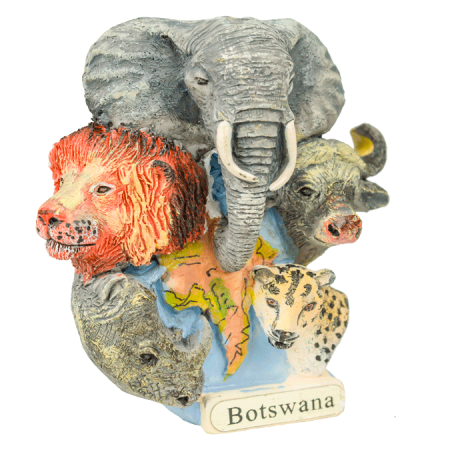 Hand Painted Big 5 Africa Heart Magnet