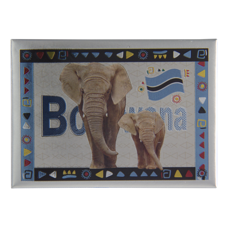 Botswana- Elephant with Calf (9x6.5cm)