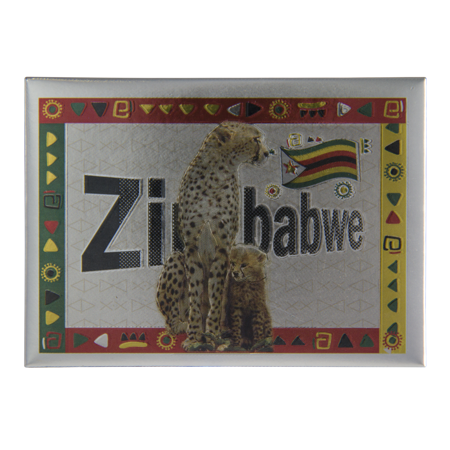 Zimbabwe- Cheetah with Cubs (9x6.5cm)