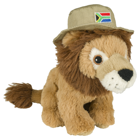 Lion with SA Flag Hat 18cm 