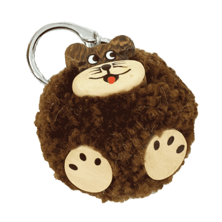 Pompom Keyring - Leopard Large