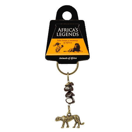 Gemstone Cheetah Keyring