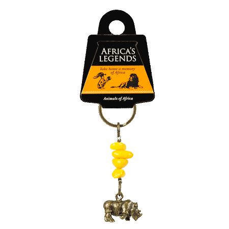 Gemstone Rhino Keyring