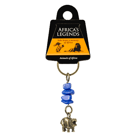 Gemstone Hippo Keyring