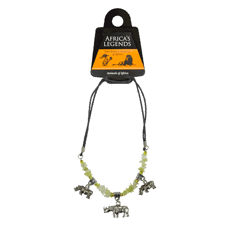 3 Charm Necklace Rhino 