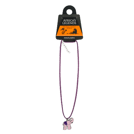 Necklace Pendant Elephant Pink