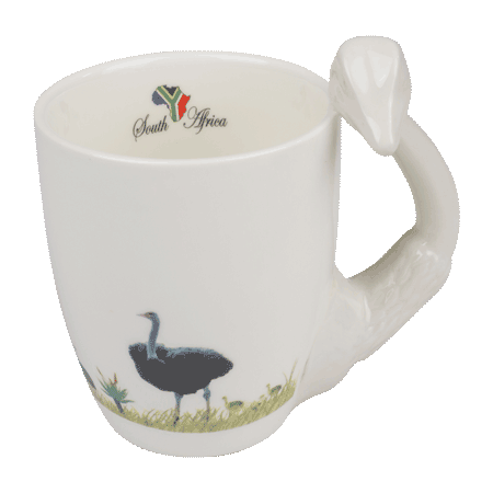 Ostrich with South Africa Flag