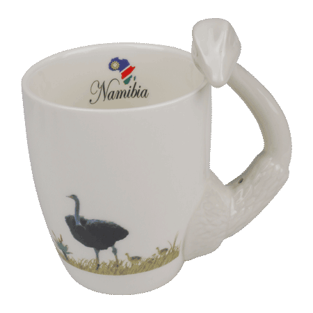 Ostrich with Namibia Flag