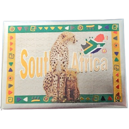 South Africa- Cheetah with Cubs (9x6.5cm)