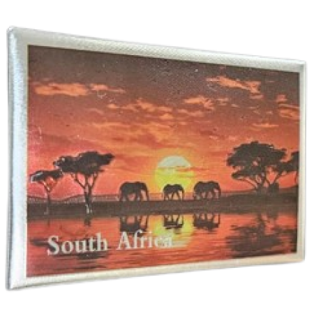 South Africa- Elephant red sky (8x5.5cm)