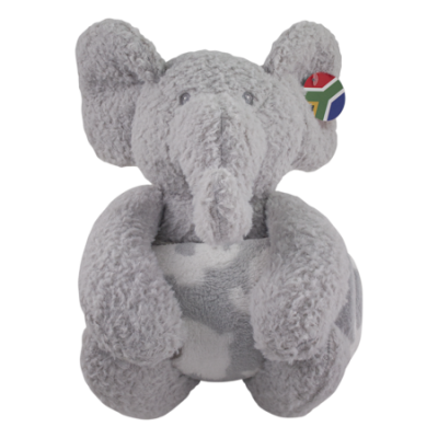 Fluffy Blanket Toy – Elephant