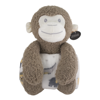 Fluffy Blanket Toy – Monkey