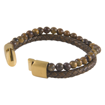 Bracelet-Mens-Tigers Eye-Brown
