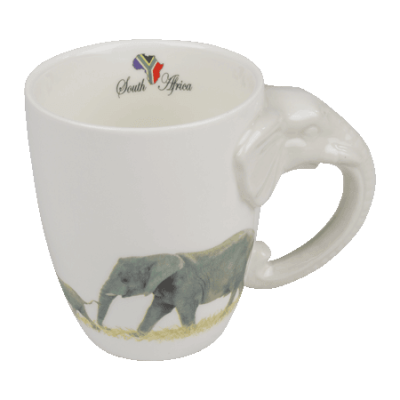 Ceramic Mug - Elephant - South Africa Flag