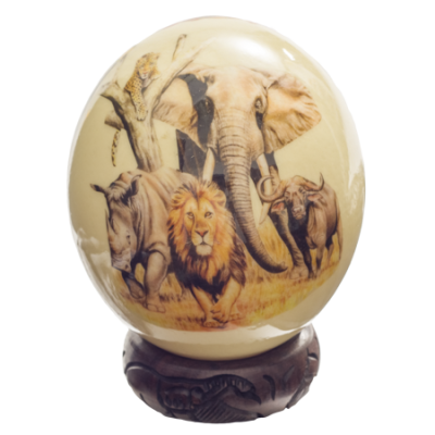 Map of Africa with Big 5 Ostrich Egg