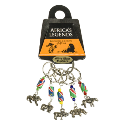 Wine Glass Markers - Big 5 - Namibia FIMO