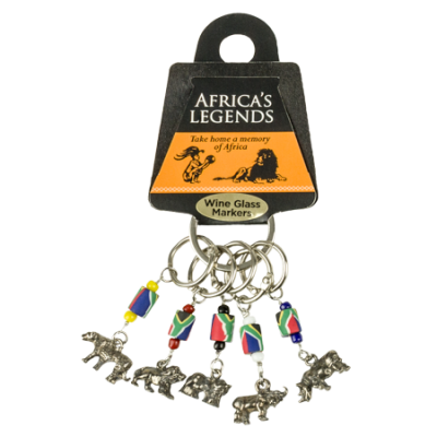 Wine Glass Markers - Big 5 - South Africa FIMO