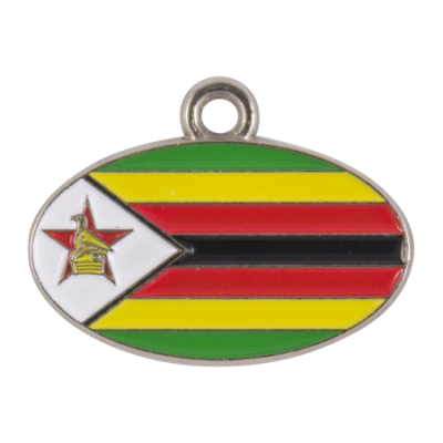 Flag Tag - Zimbabwe- ALL FLAG TAGS CAN BE ADDED AS OPTIONS TO THE KEYRINGS