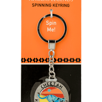Rotating Keyring - Cheetah - Blue