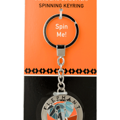 Rotating Keyring - Elephant - Grey/Blue
