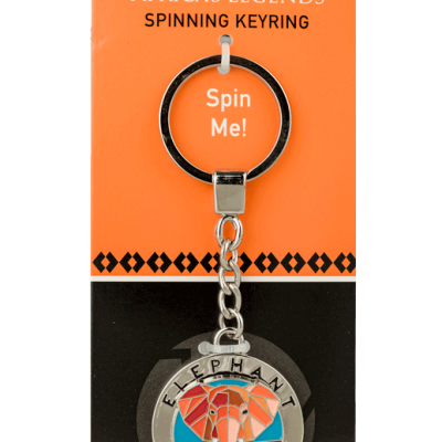 Rotating Keyring - Elephant - Orange/Red