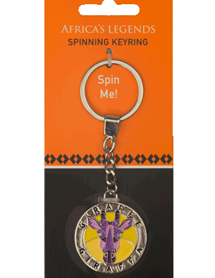 Rotating Keyring - Giraffe - Purple Head
