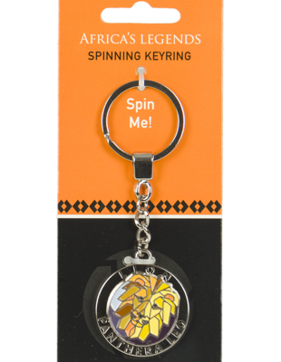 Rotating Keyring - Lion - Yellow/Brown