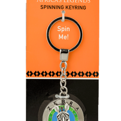 Rotating Keyring - Zebra - Blue