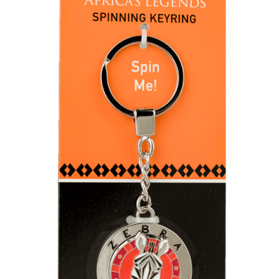 Rotating Keyring - Zebra - Red