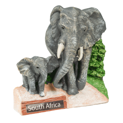 Hand Painted Magnet - Elephant with Calf