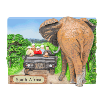 Hand Painted Magnet - Elephant Game Drive