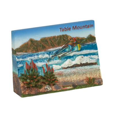 Hand Painted Magnet - Cape Town - Table Mountain with Aloes
