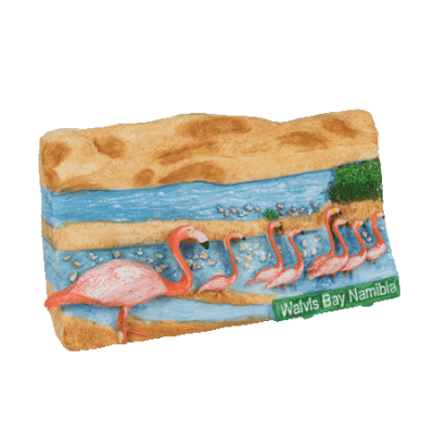 Hand Painted Magnet - Flamingo Walvis Bay Namibia