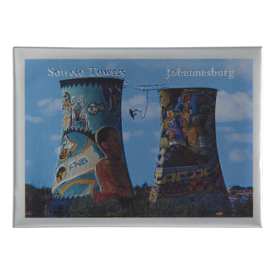Tin Foil Fridge Magnet - South Africa - Soweto Towers - 9x6.5cm