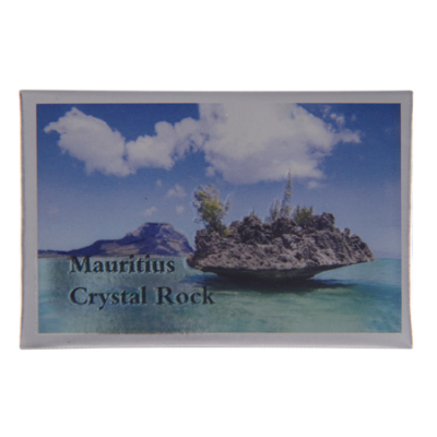 Tin Foil Fridge Magnet - Mauritius - 8x5.5cm - Crystal Rock