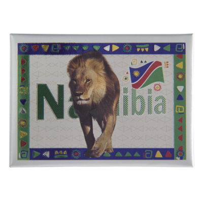 Tin Foil Fridge Magnet - Namibia - 9x6.5cm - Lion