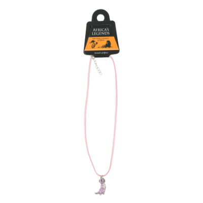 Necklace Pendant - Meerkat - Pink