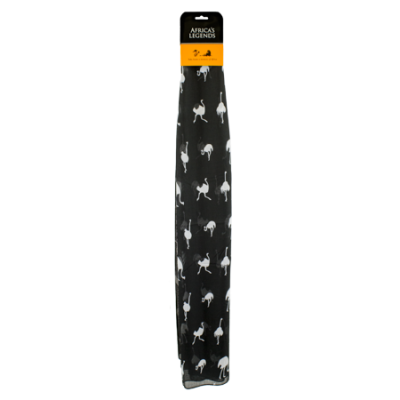 Scarf-Ostrich-Black (Large)