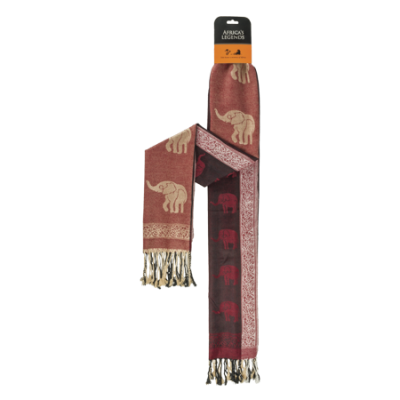 Pashmina Style Scarf-Elephant-Red