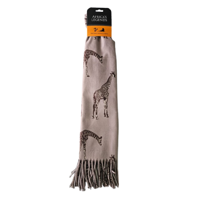 Cashmere Style Scarf-Giraffe-Pink