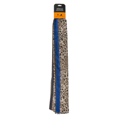 Scarf-Cheetah Print Blue/Brown Trim