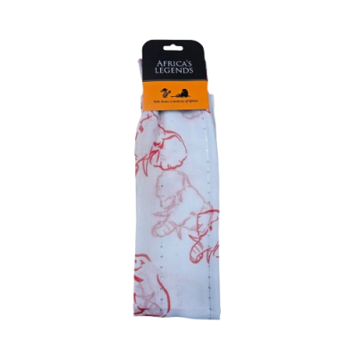 Scarf-Elephant-Red-Silver Thread