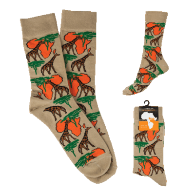 Socks - Giraffe - Map of Africa