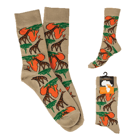 Socks - Giraffe - Map of Africa
