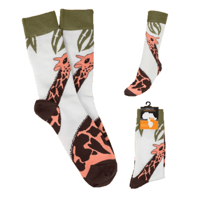 Socks - Giraffe - on White