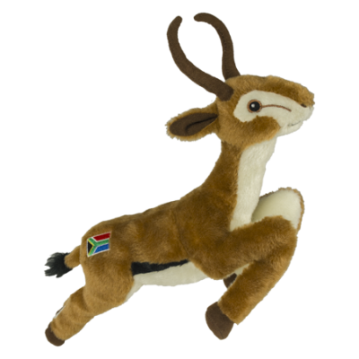 Springbok Leaping 35cm – with South African flag