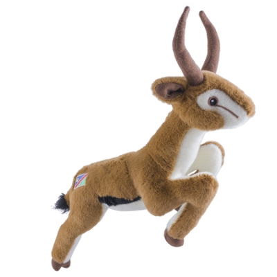 Springbok Leaping 35cm – with Namibian flag